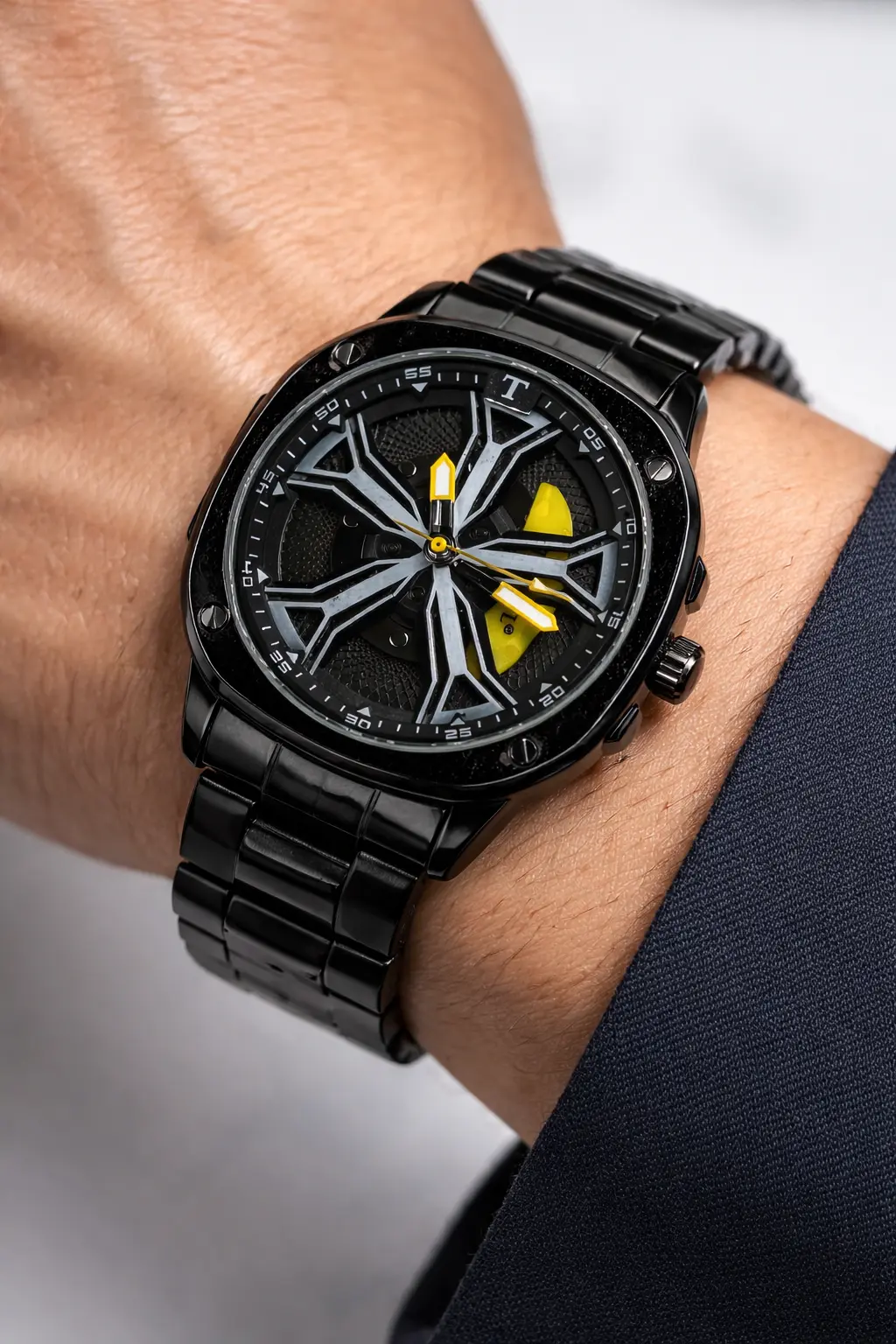 Gyro 360 Spin Black Metal Watch (5)