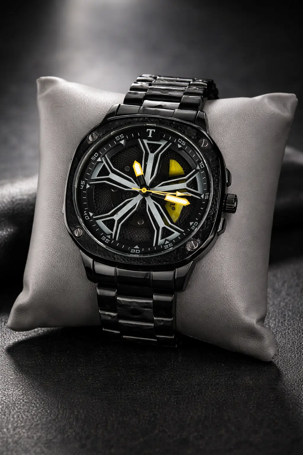 Gyro 360 Spin Black Metal Watch