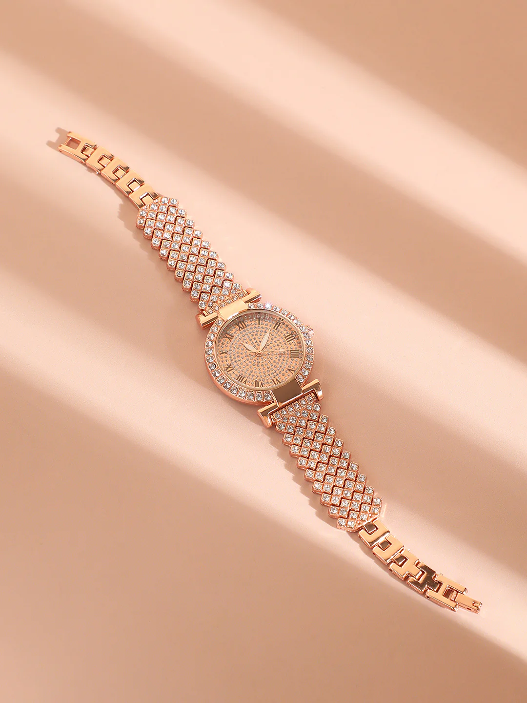Embellished Round Watch - Rose Gold (3)